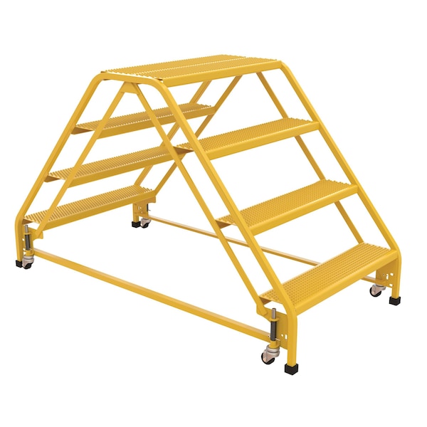 3.33 ft Perforated Steel Stepladder W/ Casters